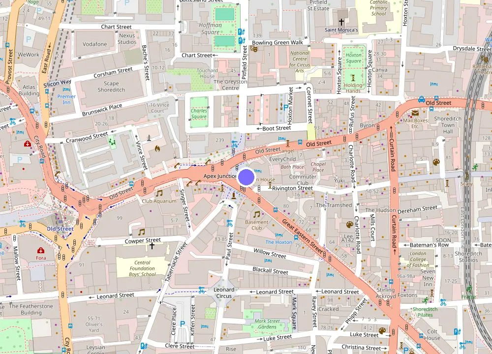 Map: art'otel London Hoxton